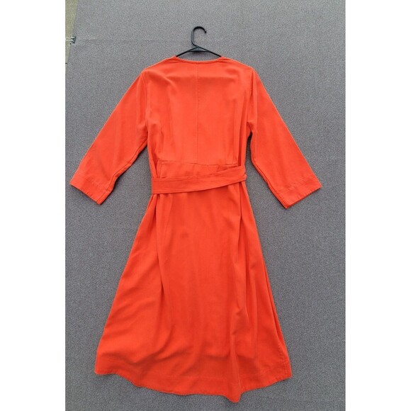 Soft Surroundings L Orange Traviata Wrap Tencel Dress ***READ*** - Picture 2 of 15
